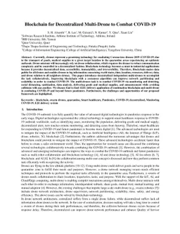 Blockchain for Decentralized Multi-Drone to Combat COVID-19