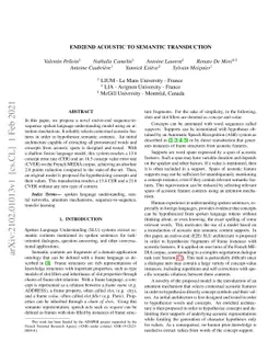 End2End Acoustic to Semantic Transduction