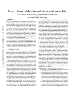 Secrecy: Secure collaborative analytics on secret-shared data