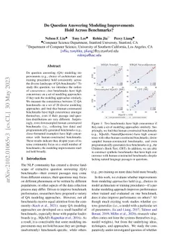 Do Question Answering Modeling Improvements Hold Across Benchmarks?