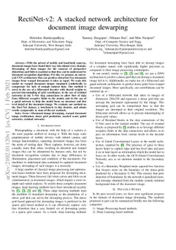 RectiNet-v2: A stacked network architecture for document image dewarping