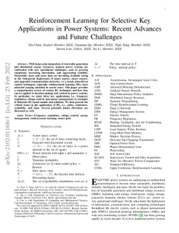 Reinforcement Learning for Selective Key Applications in Power Systems:
  Recent Advances and Future Challenges