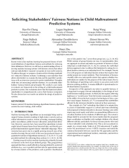 Soliciting Stakeholders' Fairness Notions in Child Maltreatment
  Predictive Systems