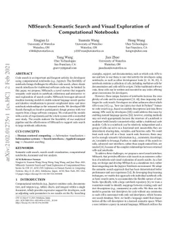 NBSearch: Semantic Search and Visual Exploration of Computational
  Notebooks