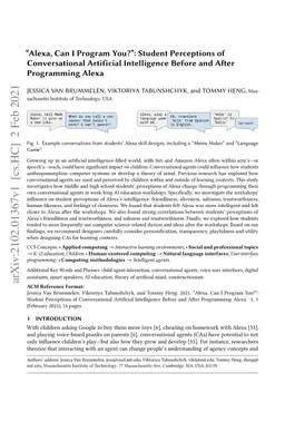 "Alexa, Can I Program You?": Student Perceptions of Conversational
  Artificial Intelligence Before and After Programming Alexa