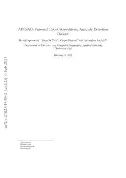 AURSAD: Universal Robot Screwdriving Anomaly Detection Dataset