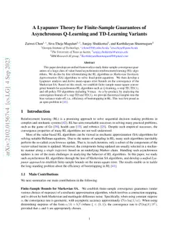 A Lyapunov Theory for Finite-Sample Guarantees of Asynchronous
  Q-Learning and TD-Learning Variants