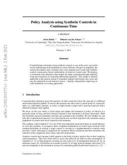 Policy Analysis using Synthetic Controls in Continuous-Time