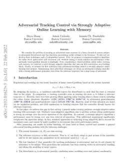 Adversarial Tracking Control via Strongly Adaptive Online Learning with
  Memory