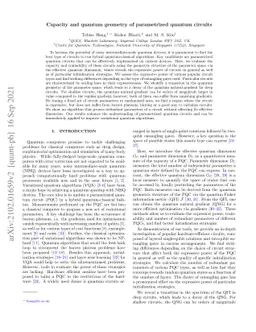 Capacity and quantum geometry of parametrized quantum circuits