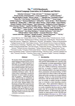 The GEM Benchmark: Natural Language Generation, its Evaluation and
  Metrics