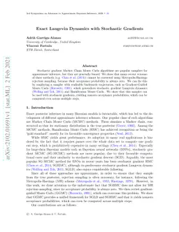 Exact Langevin Dynamics with Stochastic Gradients