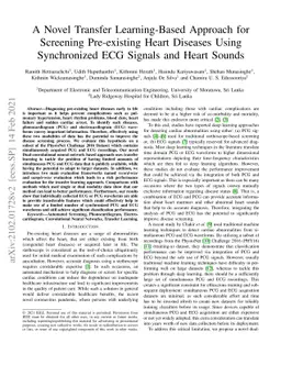 A Novel Transfer Learning-Based Approach for Screening Pre-existing
  Heart Diseases Using Synchronized ECG Signals and Heart Sounds