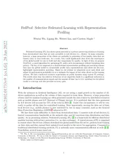 FedProf: Selective Federated Learning with Representation Profiling