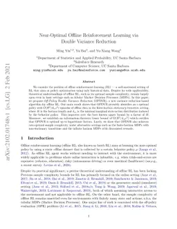 Near-Optimal Offline Reinforcement Learning via Double Variance
  Reduction