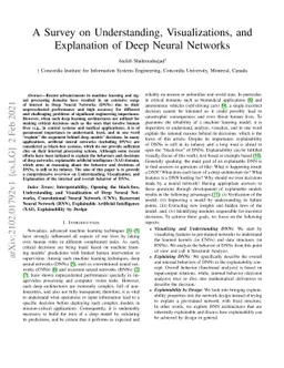 A Survey on Understanding, Visualizations, and Explanation of Deep
  Neural Networks