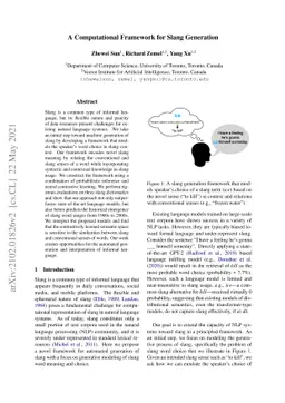 A Computational Framework for Slang Generation
