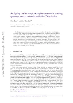 Analyzing the barren plateau phenomenon in training quantum neural
  networks with the ZX-calculus