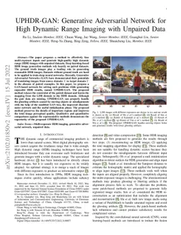 UPHDR-GAN: Generative Adversarial Network for High Dynamic Range Imaging
  with Unpaired Data