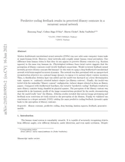 Predictive coding feedback results in perceived illusory contours in a
  recurrent neural network