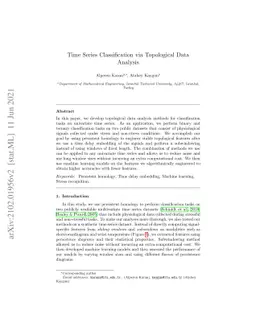Time Series Classification via Topological Data Analysis