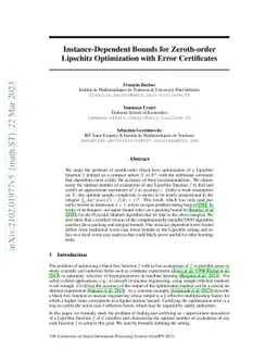 Instance-Dependent Bounds for Zeroth-order Lipschitz Optimization with
  Error Certificates