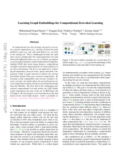 Learning Graph Embeddings for Compositional Zero-shot Learning