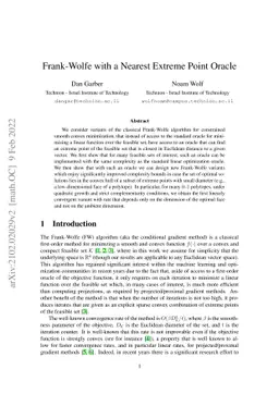 Frank-Wolfe with a Nearest Extreme Point Oracle