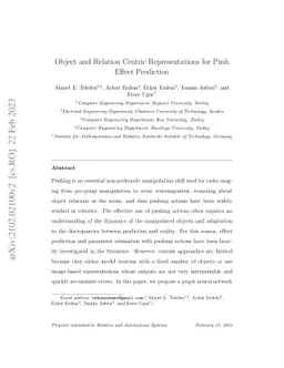 Object and Relation Centric Representations for Push Effect Prediction
