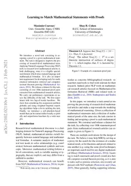 Learning to Match Mathematical Statements with Proofs