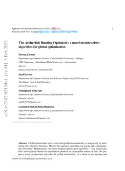 The Archerfish Hunting Optimizer: a novel metaheuristic algorithm for
  global optimization