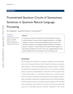 Parametrized Quantum Circuits of Synonymous Sentences in Quantum Natural
  Language Processing