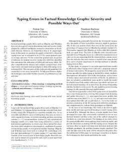 Typing Errors in Factual Knowledge Graphs: Severity and Possible Ways
  Out