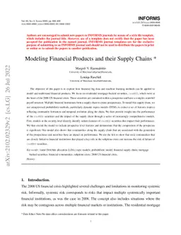 Modeling Financial Products and their Supply Chains