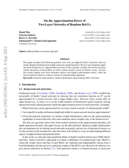 On the Approximation Power of Two-Layer Networks of Random ReLUs