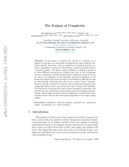 The Enigma of Complexity