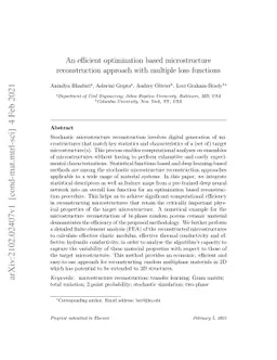 An efficient optimization based microstructure reconstruction approach
  with multiple loss functions