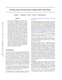 Provably End-to-end Label-Noise Learning without Anchor Points