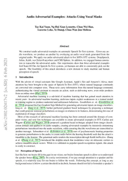 Audio Adversarial Examples: Attacks Using Vocal Masks