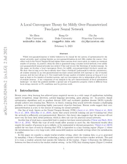 A Local Convergence Theory for Mildly Over-Parameterized Two-Layer
  Neural Network