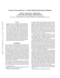 Converse, Focus and Guess -- Towards Multi-Document Driven Dialogue