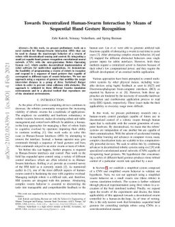 Towards Decentralized Human-Swarm Interaction by Means of Sequential
  Hand Gesture Recognition