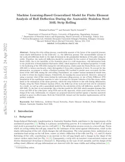 Machine Learning-Based Generalized Model for Finite Element Analysis of
  Roll Deflection During the Austenitic Stainless Steel 316L Strip Rolling