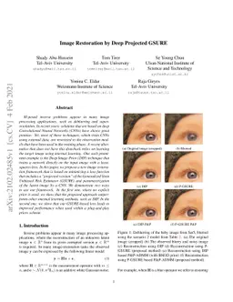 Image Restoration by Deep Projected GSURE