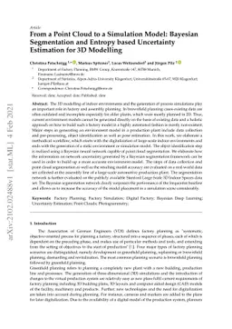 From a Point Cloud to a Simulation Model: Bayesian Segmentation and
  Entropy based Uncertainty Estimation for 3D Modelling