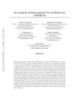 An Analysis of International Use of Robots for COVID-19