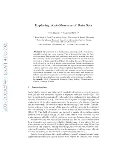 Exploring Scale-Measures of Data Sets