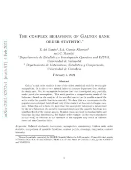 The complex behaviour of Galton rank order statistic