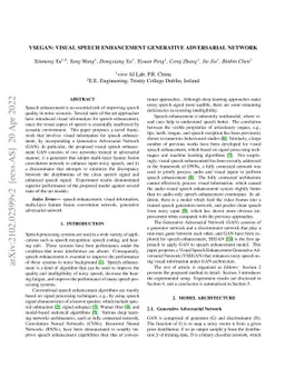 VSEGAN: Visual Speech Enhancement Generative Adversarial Network