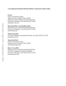 A Learning-based Stochastic Driving Model for Autonomous Vehicle Testing